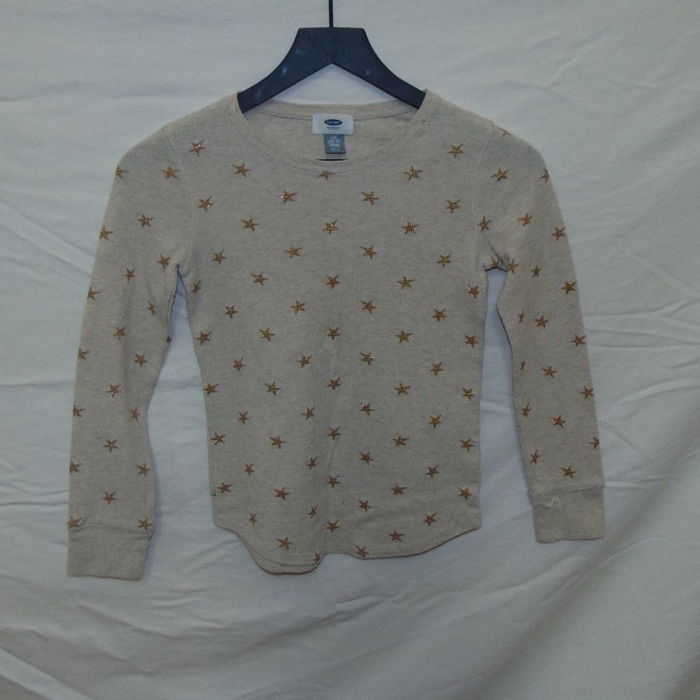 Long sleeve grey thermal with gold stars